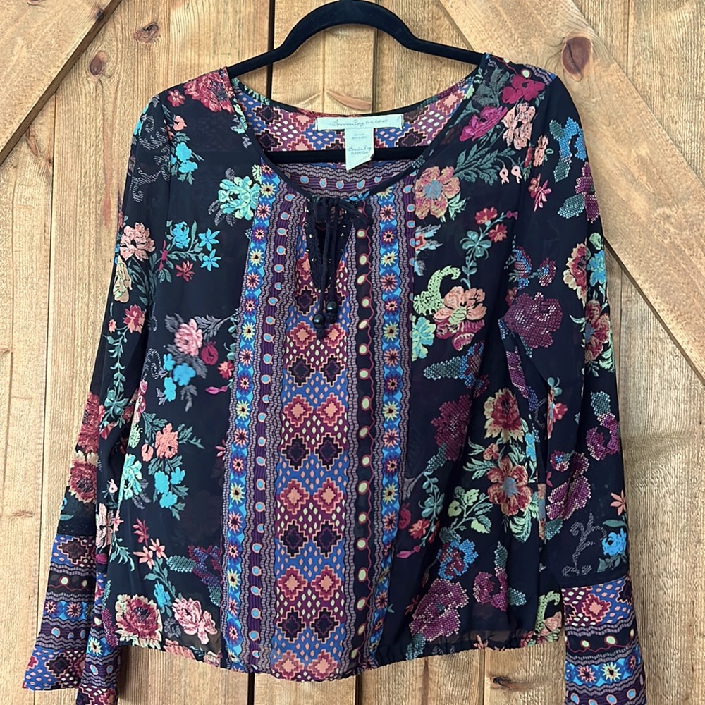 Floral black blouse